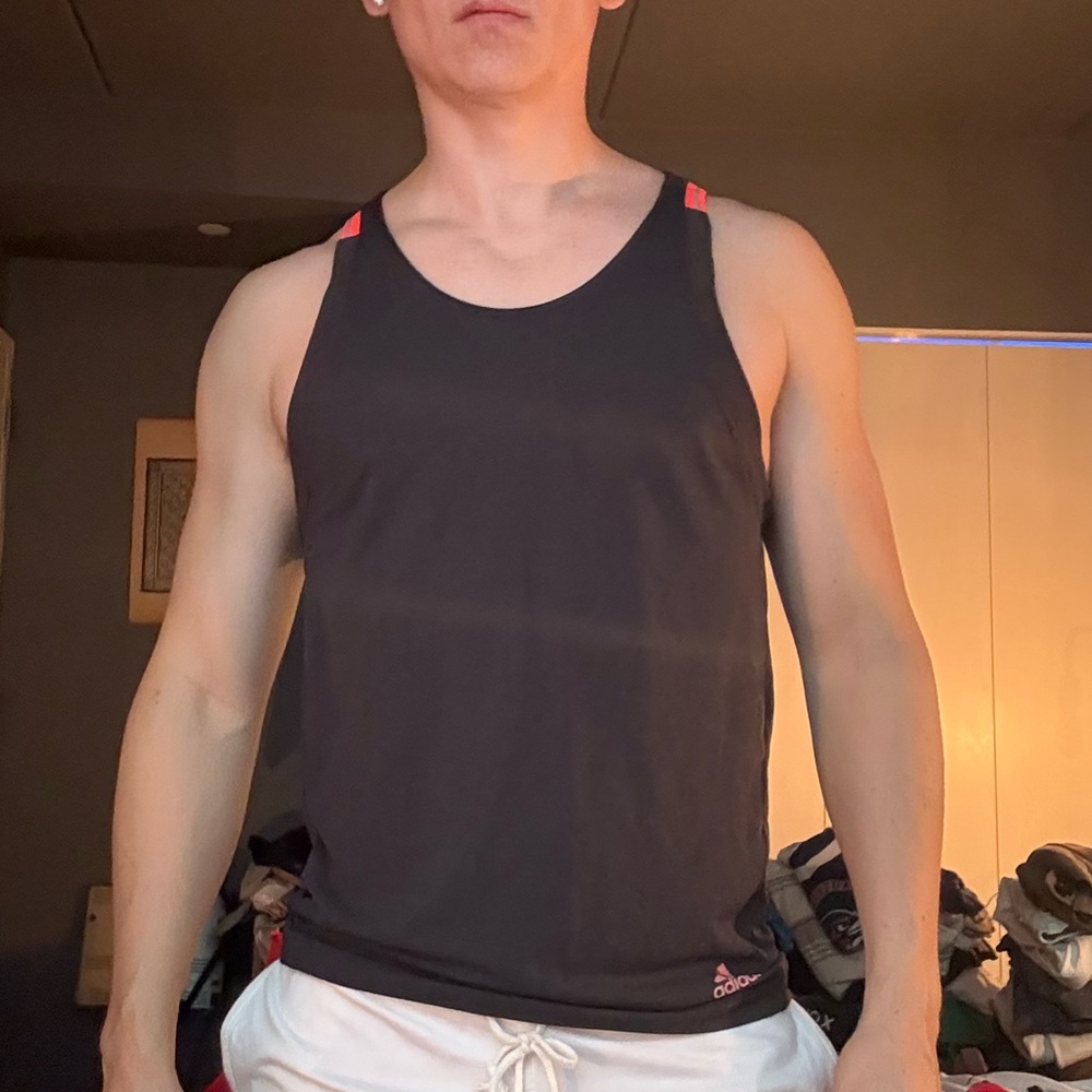 Adidas Black and Red Athletic Tank